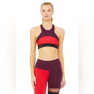 ALO Yoga Red and Purple Sports Bra